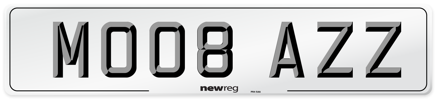 MO08 AZZ Number Plate from New Reg